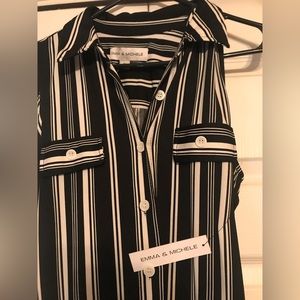 NEW Emma and Michelle size 12 black & white sleeveless long pencil dress.